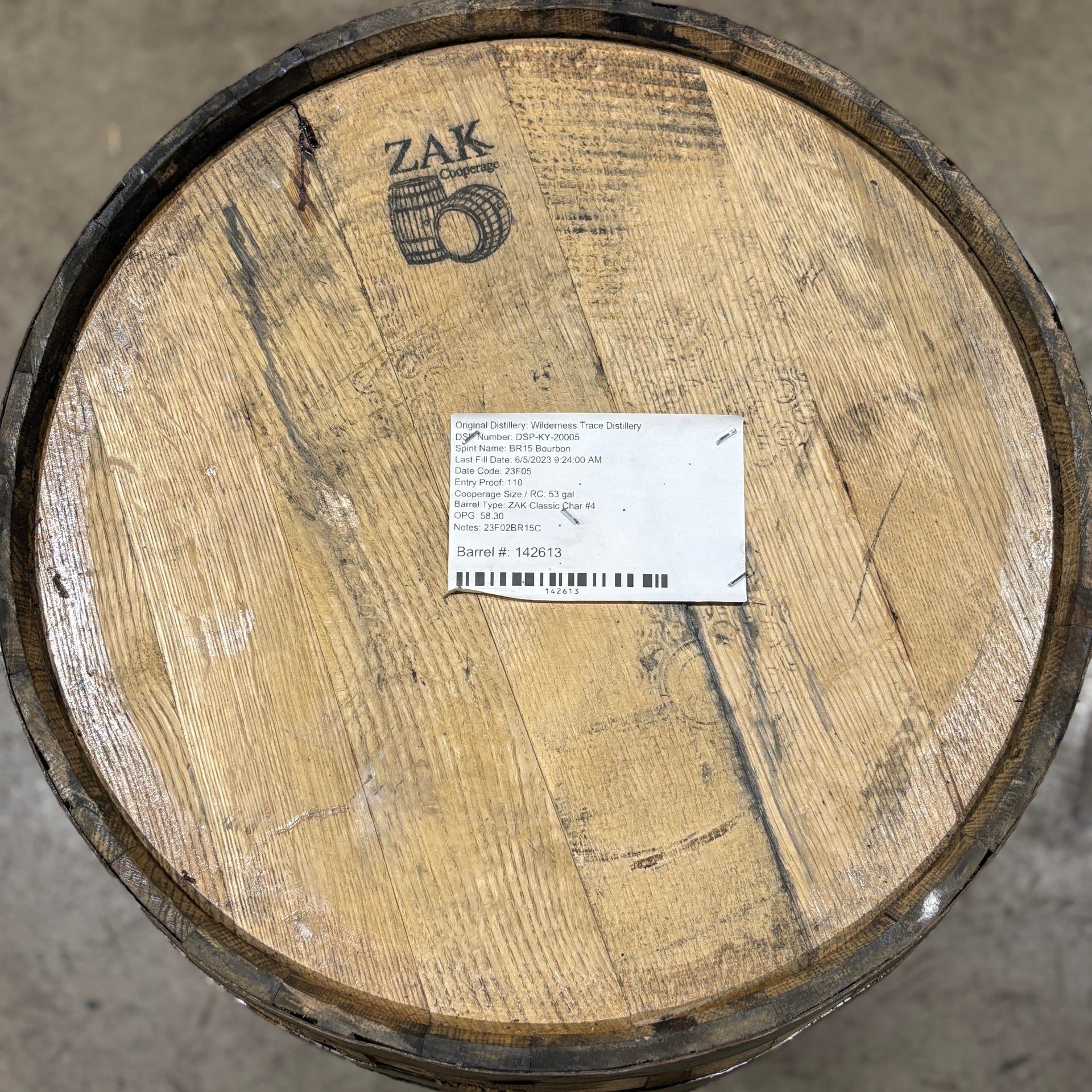 53 Gallon Wild Turkey Bourbon Barrel - 2 year - Fresh Empty, Once Used