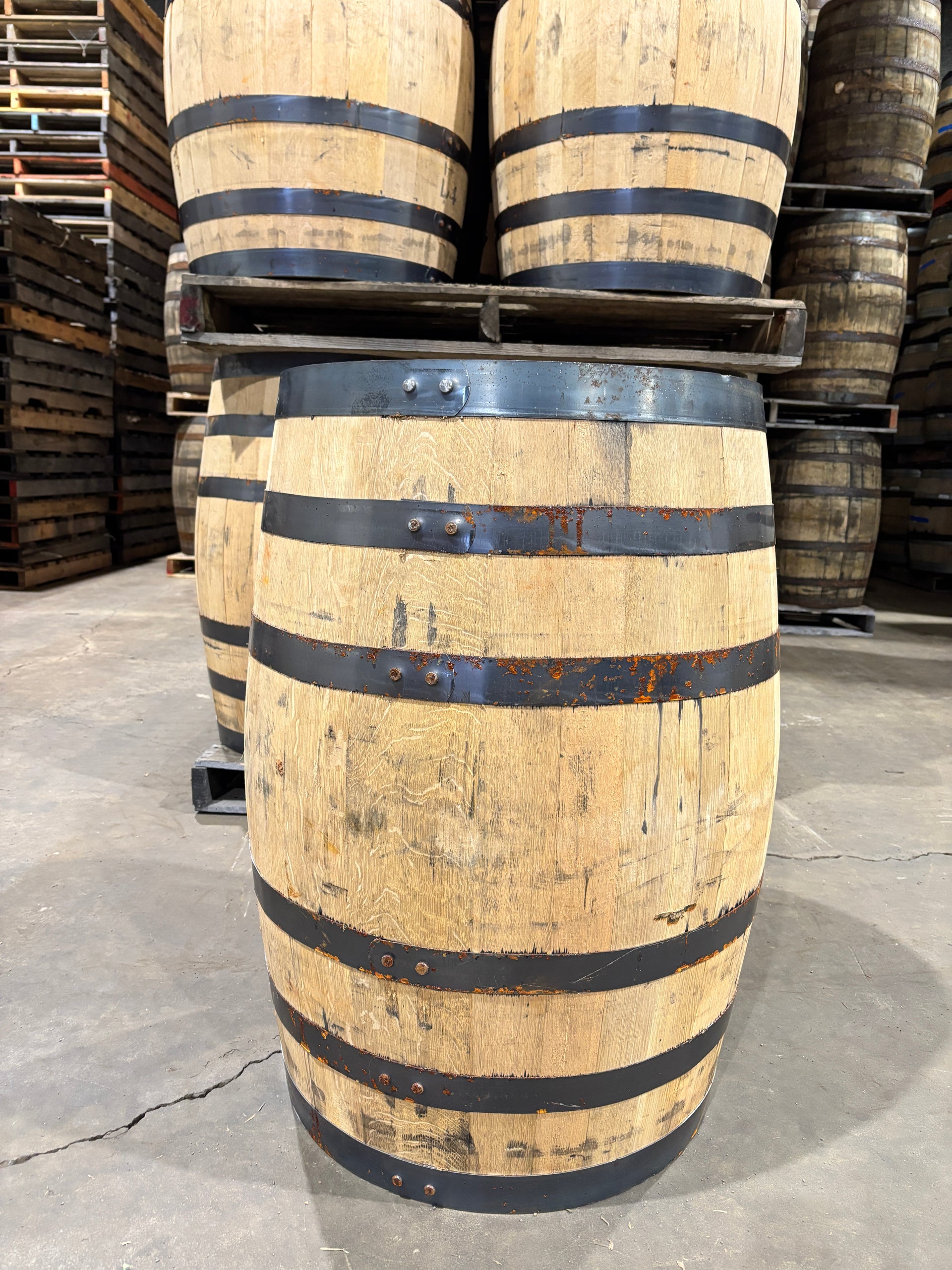 53 Gallon MGP Bourbon Barrel - Fresh Empty, Once Used - Head Bung Only