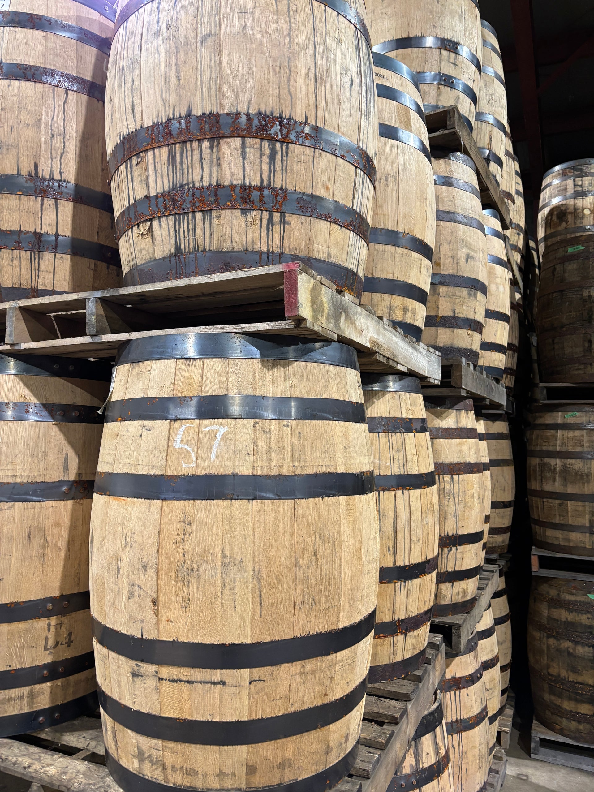 53 Gallon MGP Bourbon Barrel - Fresh Empty, Once Used - Head Bung Only