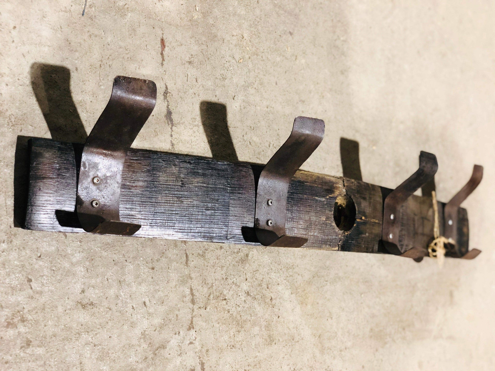 Stave Coat Rack with Hoop Hooks - The County Cooperage