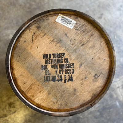53 Gallon Wild Turkey Bourbon Barrel - 5-8 year - Fresh Empty, Once Used