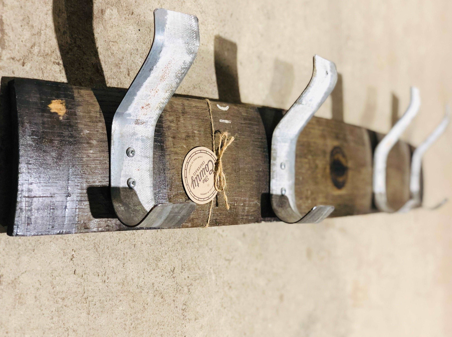 Stave Coat Rack with Hoop Hooks - The County Cooperage