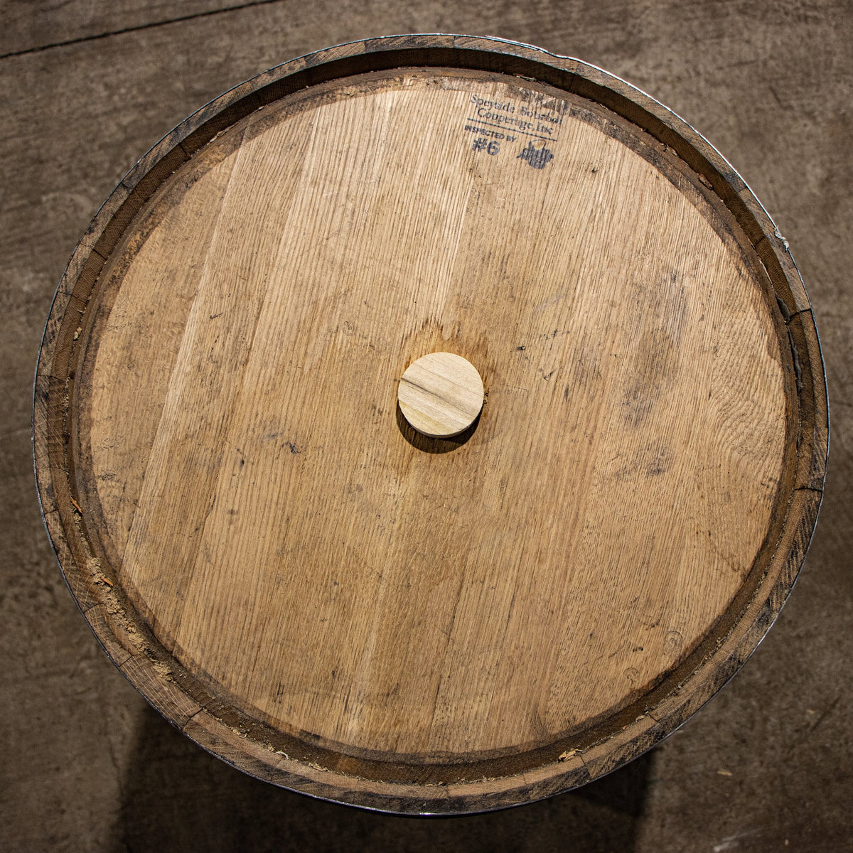 53 Gallon MGP Bourbon Barrel - Fresh Empty, Once Used - Head Bung Only